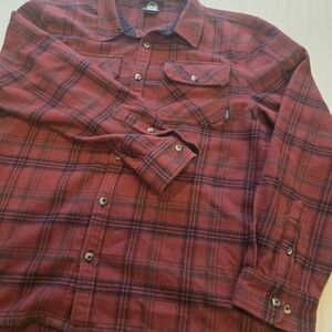 Men's Red Plaid Casual Button Down Shirt